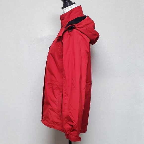 VINTAGE Retro Eddie Bauer Weather Edge Waterproof Red Hooded Fleece Lined Jacket - Picture 7 of 16